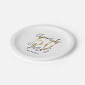 応援から50年のブラックと金ゴールドまでスタイリッシュ ペーパープレート (アングル)