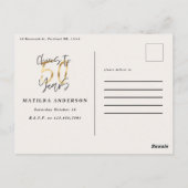 応援から50年のブラックと金ゴールドまでスタイリッシュ ポストカード (裏面)