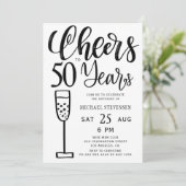応援から50年の白黒の誕生日パーティー 招待状 (スタンド正面)