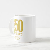 応援から50年の記念日 コーヒーマグカップ (正面左)
