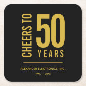 応援から50年の記念日 スクエアペーパーコースター (正面)