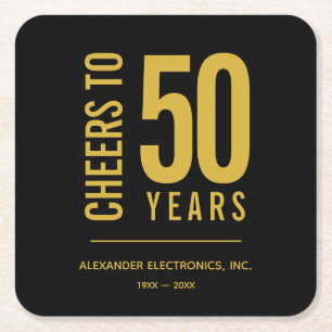 応援から50年の記念日 スクエアペーパーコースター