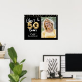 応援から50年の誕生日写真ウェルカムサイン ポスター (ホームオフィス)