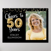 応援から50年の誕生日写真ウェルカムサイン ポスター (正面)
