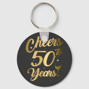 応援から50年の50歳の誕生日パーティーボタン キーホルダー