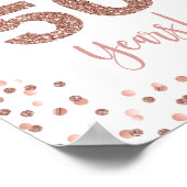 応援から50年への署名バラ金ゴールドグリッター紙吹雪 ポスター (角)