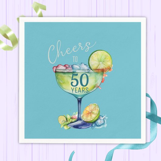応援から50年までのマイルストーン誕生日 スタンダードカクテルナプキン