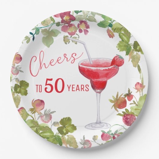 応援から50年までのマイルストーン誕生日 ペーパープレート (正面)