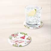 応援から50年までのマイルストーン誕生日 ラウンドペーパーコースター (インサイチュ)