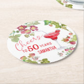 応援から50年までのマイルストーン誕生日 ラウンドペーパーコースター (アングル)