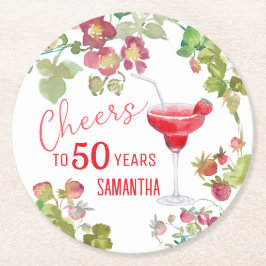 応援から50年までのマイルストーン誕生日 ラウンドペーパーコースター