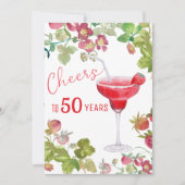 応援から50年までのマイルストーン誕生日 招待状 (正面)