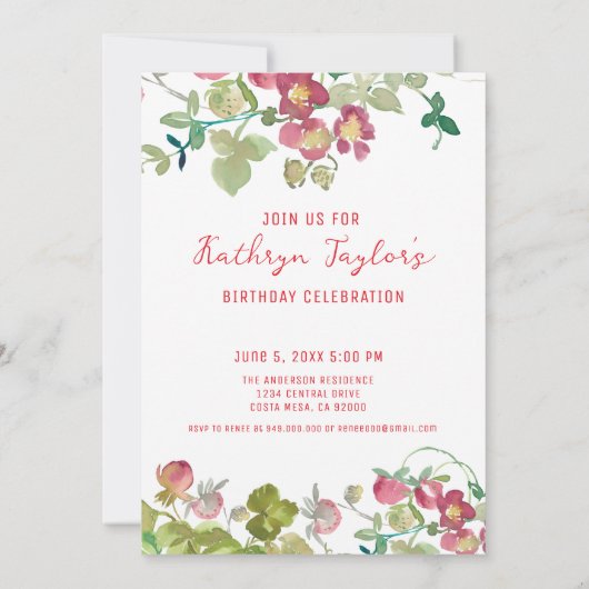 応援から50年までのマイルストーン誕生日 招待状 (裏面)