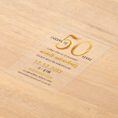 応援から50年ゴールデンアニバーサリーパーティー アクリル招待状 (レイダウン)