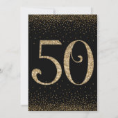 応援から50年サプライズ誕生日パーティブラック 招待状 (裏面)