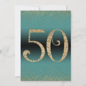 応援から50年サプライズ誕生日パーティー、ティール(緑がかった色) 招待状 (裏面)