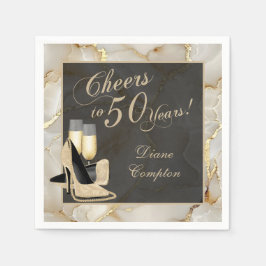 応援から50年シャンパン金ゴールド スタンダードカクテルナプキン