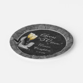 応援から50年シルバーとブラック誕生日 ペーパープレート (アングル)