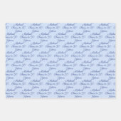 応援から50年ネイビーライトブルー50誕生日 ラッピングペーパーシート (正面3)