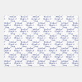 応援から50年ネイビーライトブルー50誕生日 ラッピングペーパーシート (正面2)