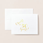 応援から50年ノートカード 箔カード (封筒付き正面)