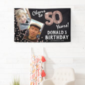 応援から50年バラ金ゴールド2写真誕生日 横断幕 (インサイチュ)