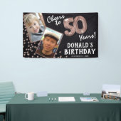 応援から50年バラ金ゴールド2写真誕生日 横断幕 (トレードショー)