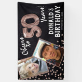 応援から50年バラ金ゴールド2写真誕生日 横断幕 (縦)