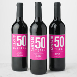 応援から50年ピンク ワインラベル