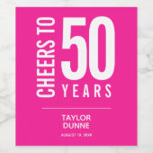 応援から50年ピンク ワインラベル (シングルラベル)