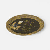 応援から50年ブラック金ゴールド誕生日 ペーパープレート (アングル)