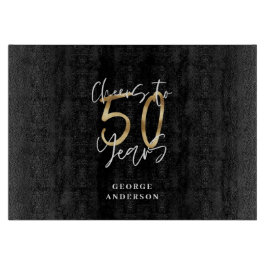 応援から50年モダンのブラックと金ゴールド カッティングボード