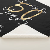 応援から50年モダンのブラックと金ゴールド シェルパブランケット (3/4)