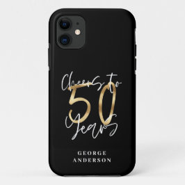 応援から50年モダンのブラックと金ゴールド iPhone 11 ケース