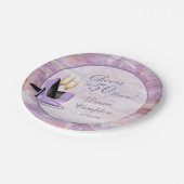 応援から50年ラベンダー金ゴールド誕生日 ペーパープレート (アングル)