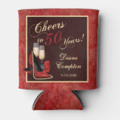 応援から50年レッド金ゴールドブラック 缶クーラー (正面)