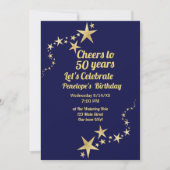 応援から50年海軍と金ゴールドスター誕生日 招待状 (正面)