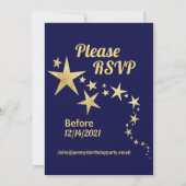 応援から50年海軍と金ゴールドスター誕生日 招待状 (裏面)