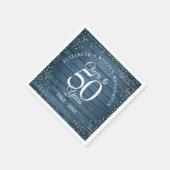 応援から50年結婚のアニバーサリー素朴ブルー スタンダードカクテルナプキン (角)