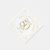 応援から50年結婚記念金ゴールド スタンダードカクテルナプキン (角)
