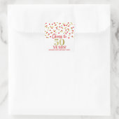 応援から50年誕生日金ゴールド赤紙吹雪 スクエアシール (バッグ)