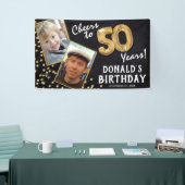 応援から50年金ゴールドバルーン2フォト誕生日 横断幕 (トレードショー)