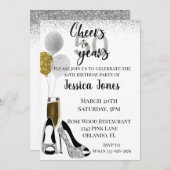 応援から50年銀金ゴールドグリッターシャンパン 招待状 (正面/裏面)