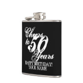 応援から50年間のカスタム誕生日贈与お尻 フラスク (左)