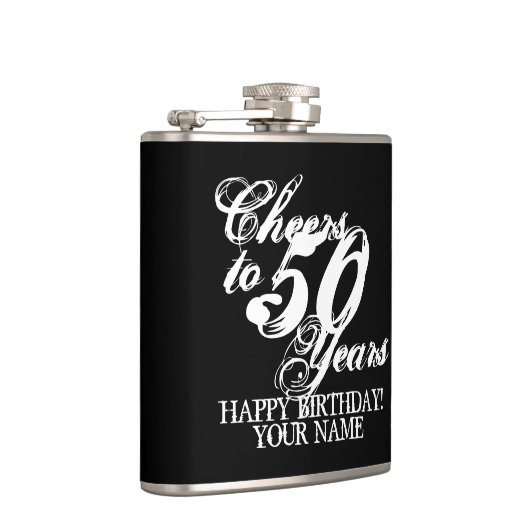 応援から50年間のカスタム誕生日贈与お尻 フラスク (右)
