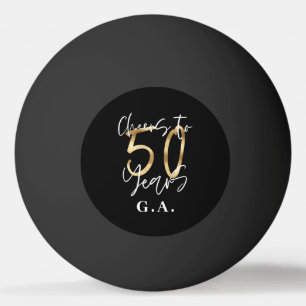 応援から50年間のモダン黒と金ゴールド 卓球ボール