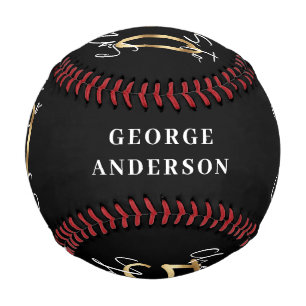 応援から50年間の黒とモダン金ゴールド 野球ボール