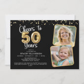 応援から50年2写真スクリプトバルーン紙吹雪 招待状 (正面)