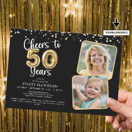 応援から50年2写真スクリプトバルーン紙吹雪 招待状