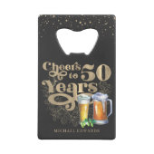 応援から50年| パーソナライズされたヴィンテージボトル クレジットカード栓抜き (正面)